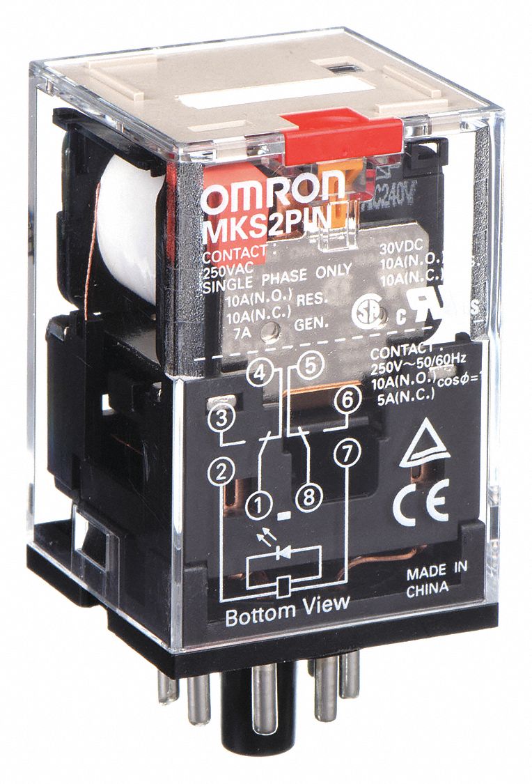 General Purpose Relay: Socket Mounted, 10 A Current Rating, 240V AC, 8 Pins/Terminals, DPDT