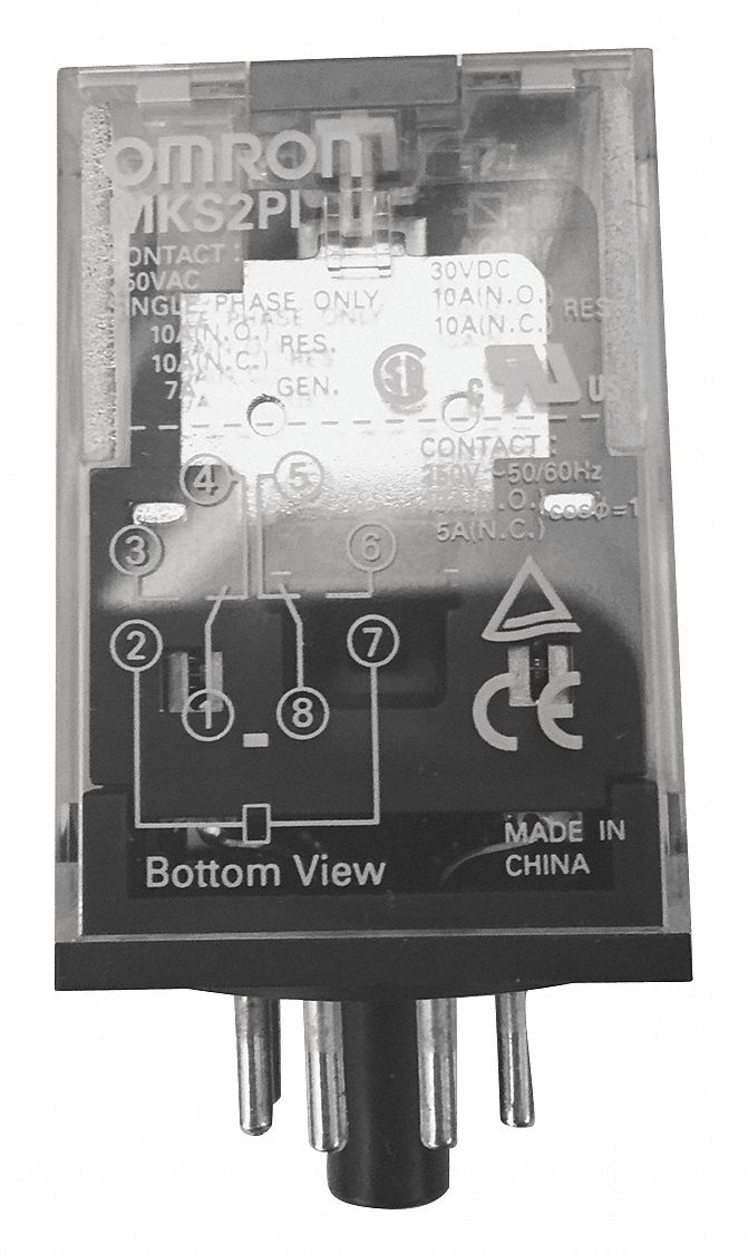 General Purpose Relay: Socket Mounted, 10 A Current Rating, 12V DC, 8 Pins/Terminals, DPDT