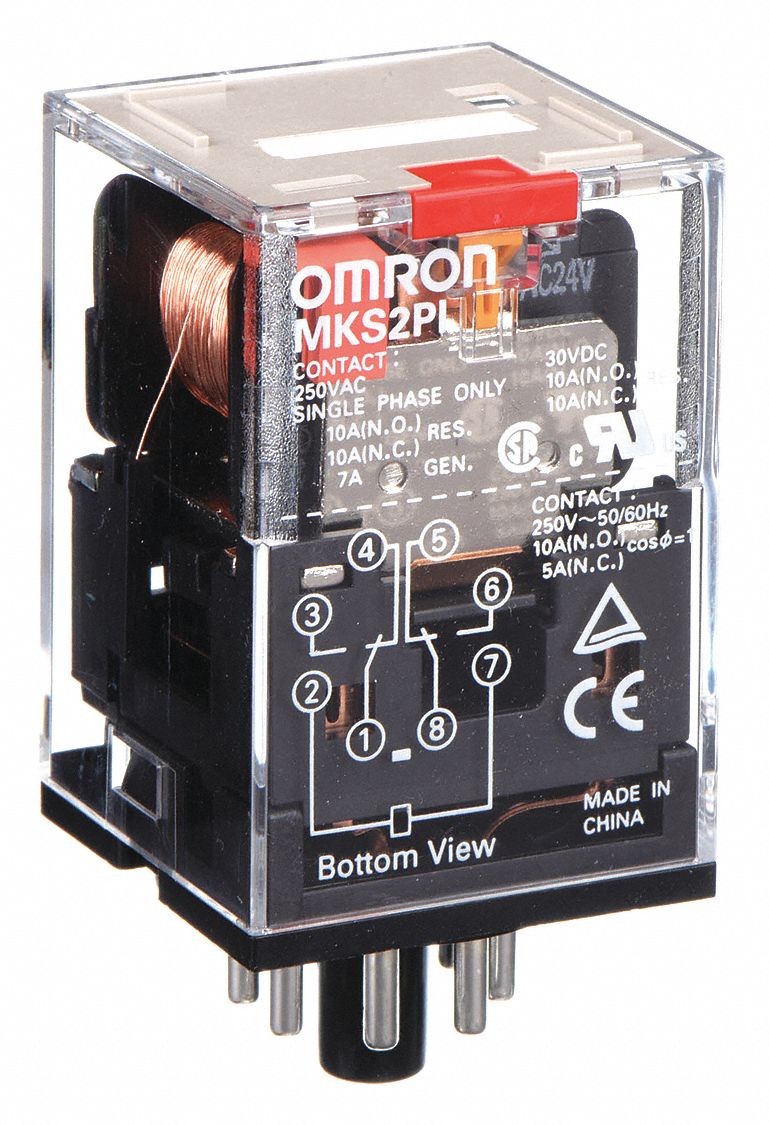 General Purpose Relay: Socket Mounted, 10 A Current Rating, 24V DC, 8 Pins/Terminals, DPDT