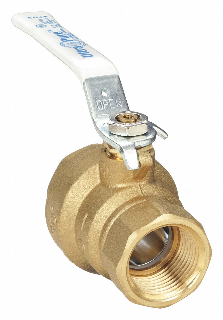 MANUAL TWO-WAY BALL VALVE: ½ IN, BRASS, STRAIGHT, FNPT X FNPT, FULL PORT BALL PORT