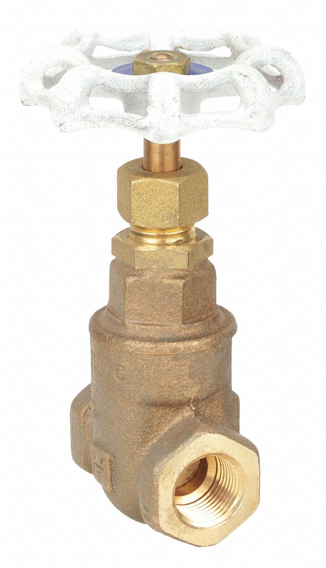 Gate Valve: 2 in, Bronze, Non-Rising, FNPT x FNPT, 300 psi CWP, Wheel, Solid Wedge