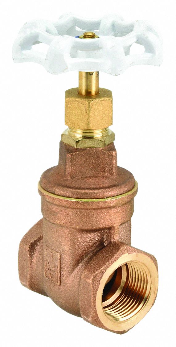 Gate Valve: 1 in, Bronze, Non-Rising, FNPT x FNPT, 300 psi CWP, Wheel, Solid Wedge