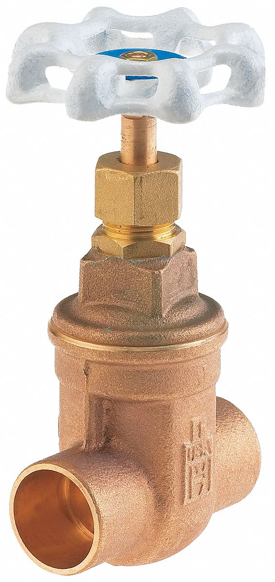 GATE VALVE: ½ IN, BRONZE, NON-RISING, SWEAT X SWEAT, 300 PSI CWP, WHEEL