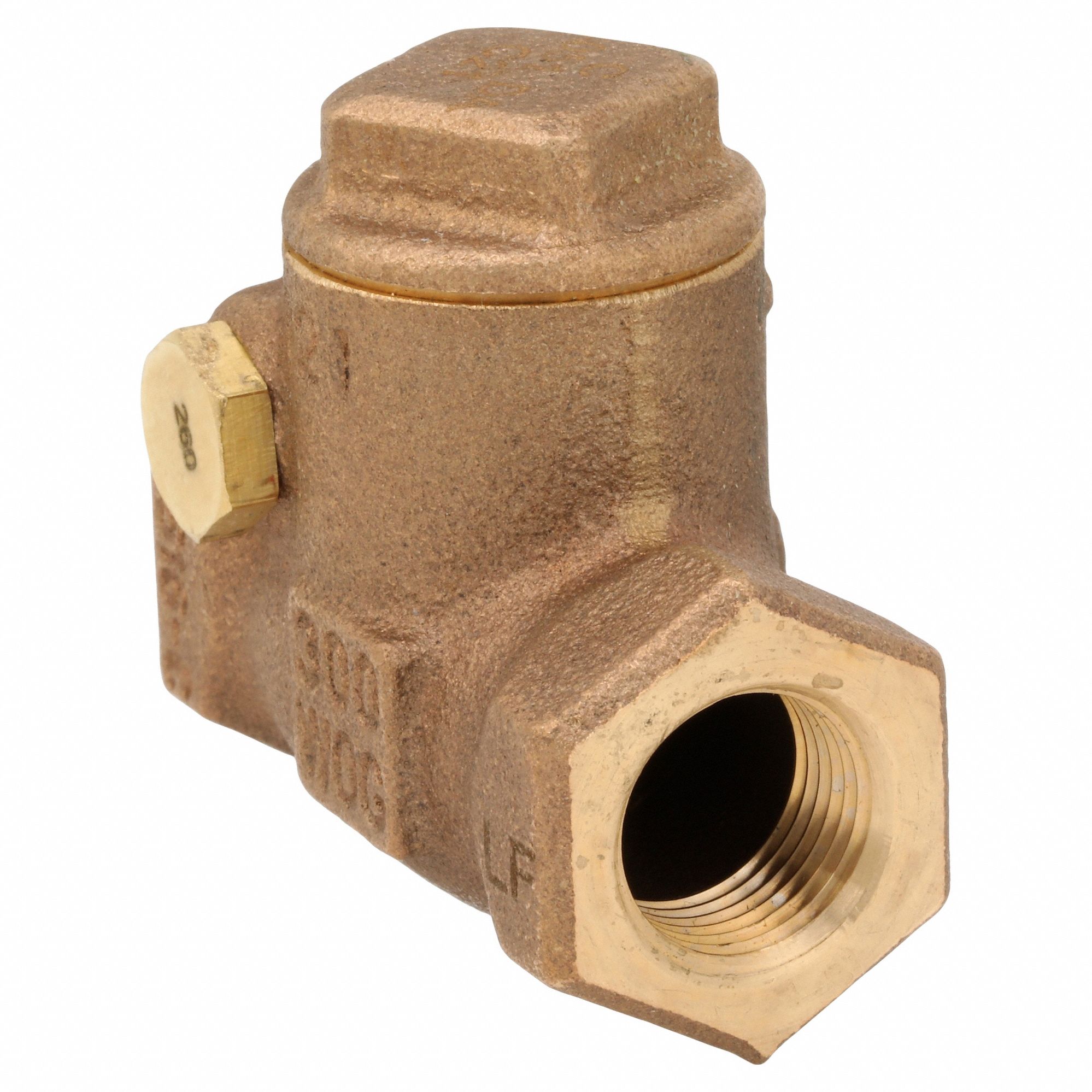 LOW LEAD SWING CHECK VALVE, SWING, INLINE VALVE BODY, ⅜ IN PIPE, FNPT X FNPT