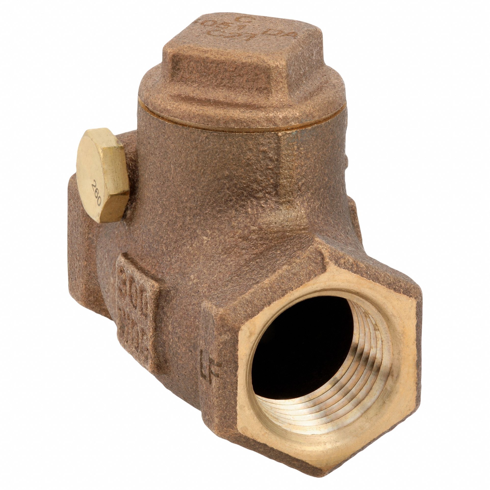 LOW LEAD SWING CHECK VALVE, SWING, INLINE VALVE BODY, ½ IN PIPE, FNPT X FNPT