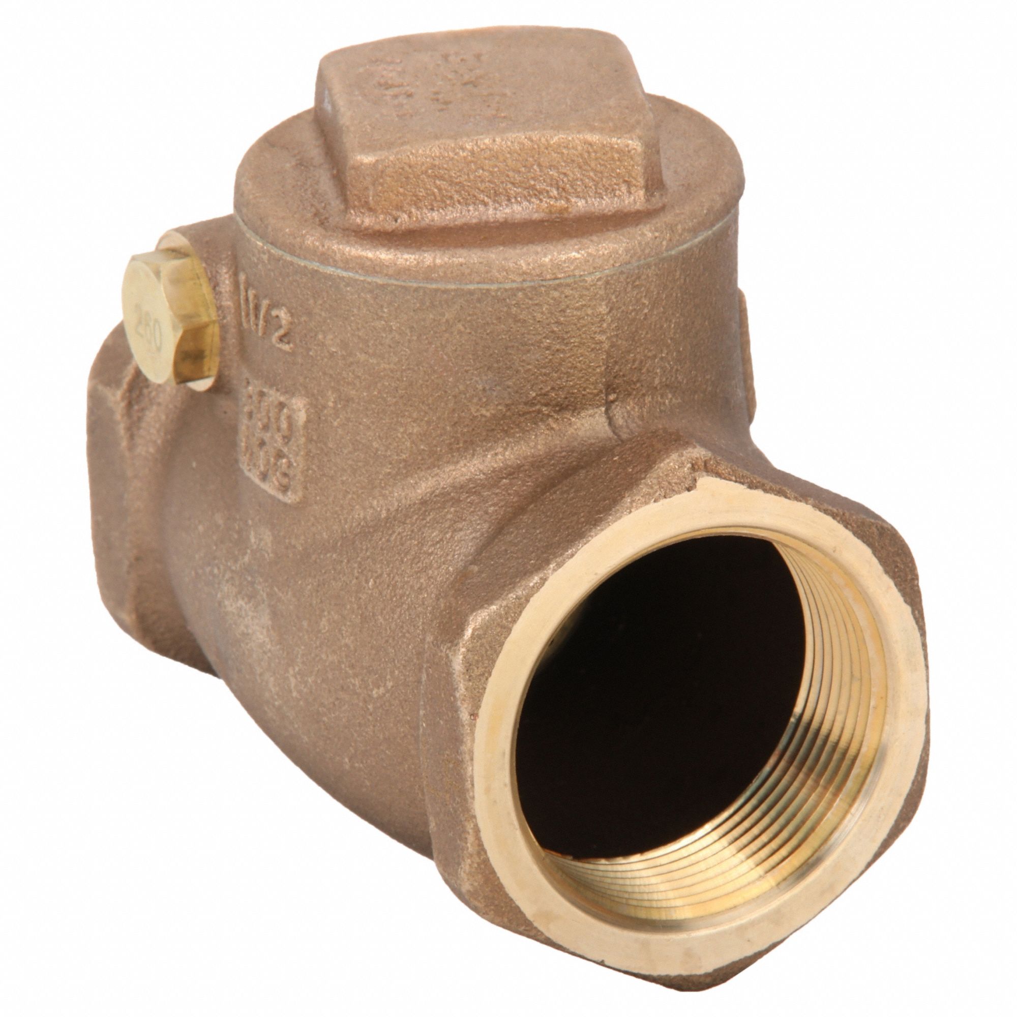LOW LEAD SWING CHECK VALVE, SWING, INLINE VALVE BODY, 1½ IN PIPE, BRONZE