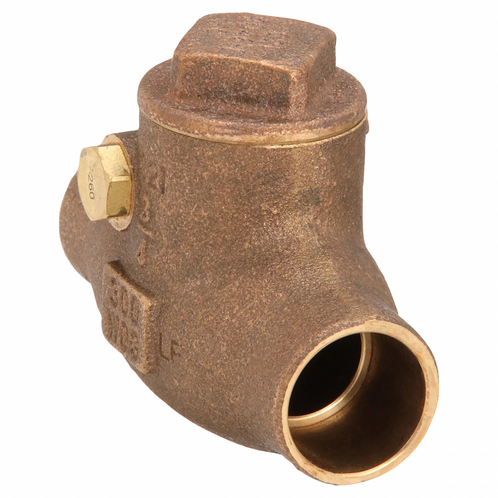 LOW LEAD SWING CHECK VALVE, SWING, INLINE VALVE BODY, ¾ IN PIPE, BRONZE, STANDARD