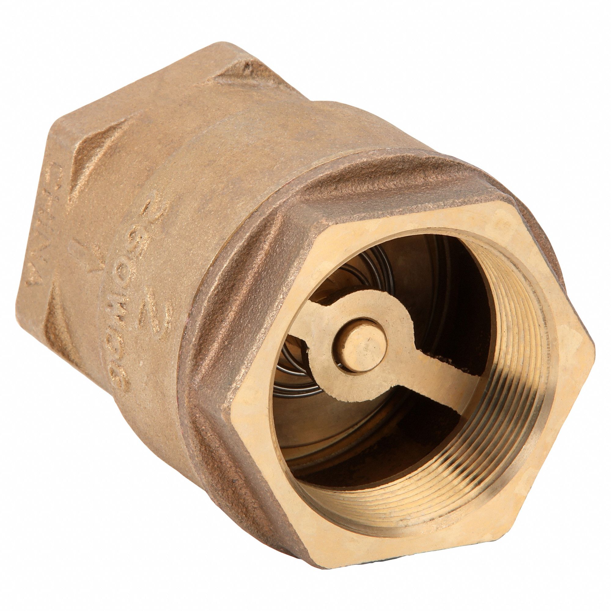 LOW LEAD SPRING CHECK VALVE, SWING, INLINE VALVE BODY, 2 IN PIPE, FNPT X FNPT