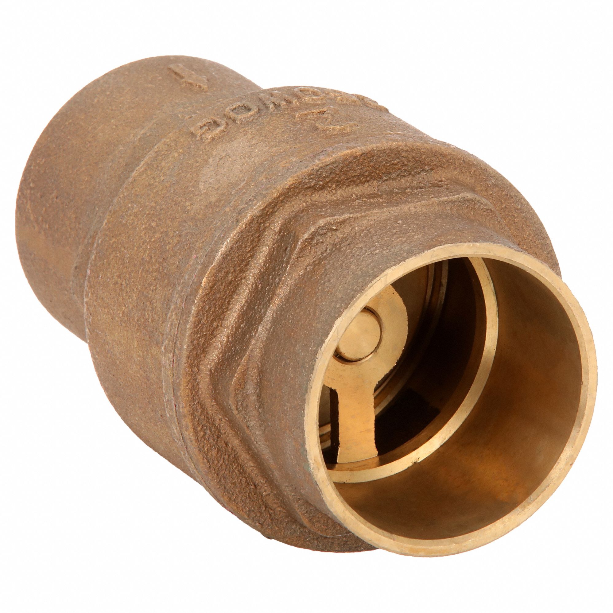 MILWAUKEE VALVE Low Lead Spring Check Valve: Single Flow, Inline Spring,  Bronze, 2 in Pipe/Tube Size