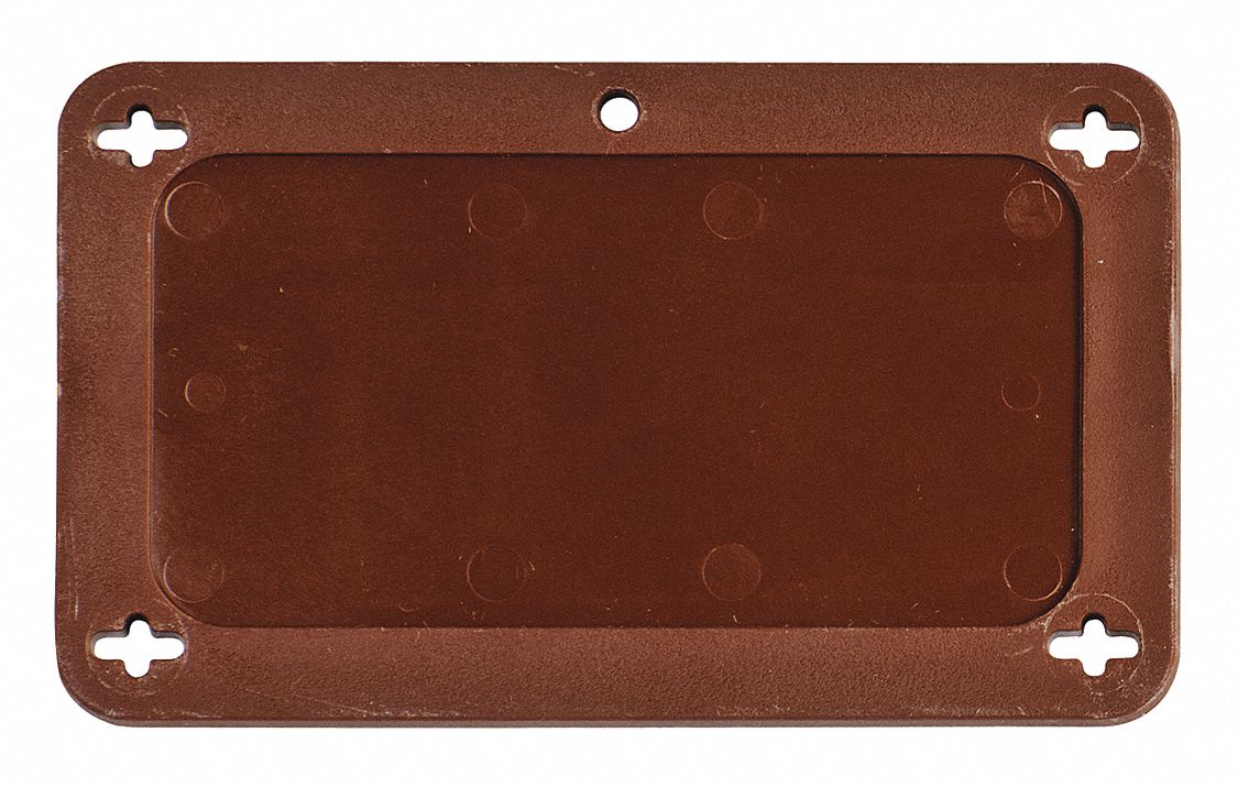 Blank Tag: Plastic, Brown, Rectangle, 3 11/16 in x 2 3/16 in