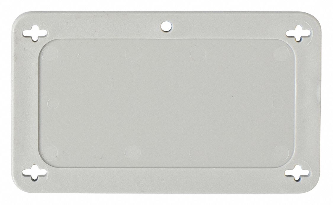 Blank Tag: Plastic, Gray, Rectangle, 3 11/16 in x 2 3/16 in