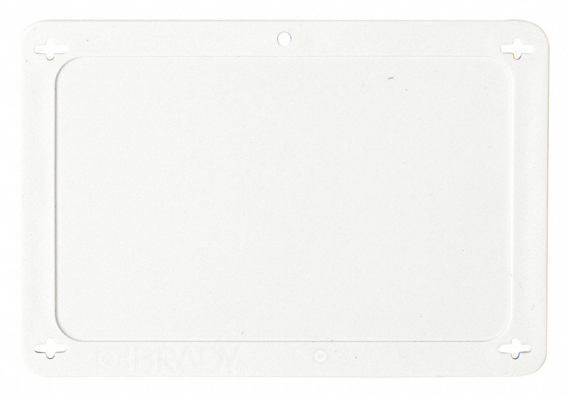 Blank Tag: Plastic, White, Rectangle, 4 11/16 in x 3 3/16 in