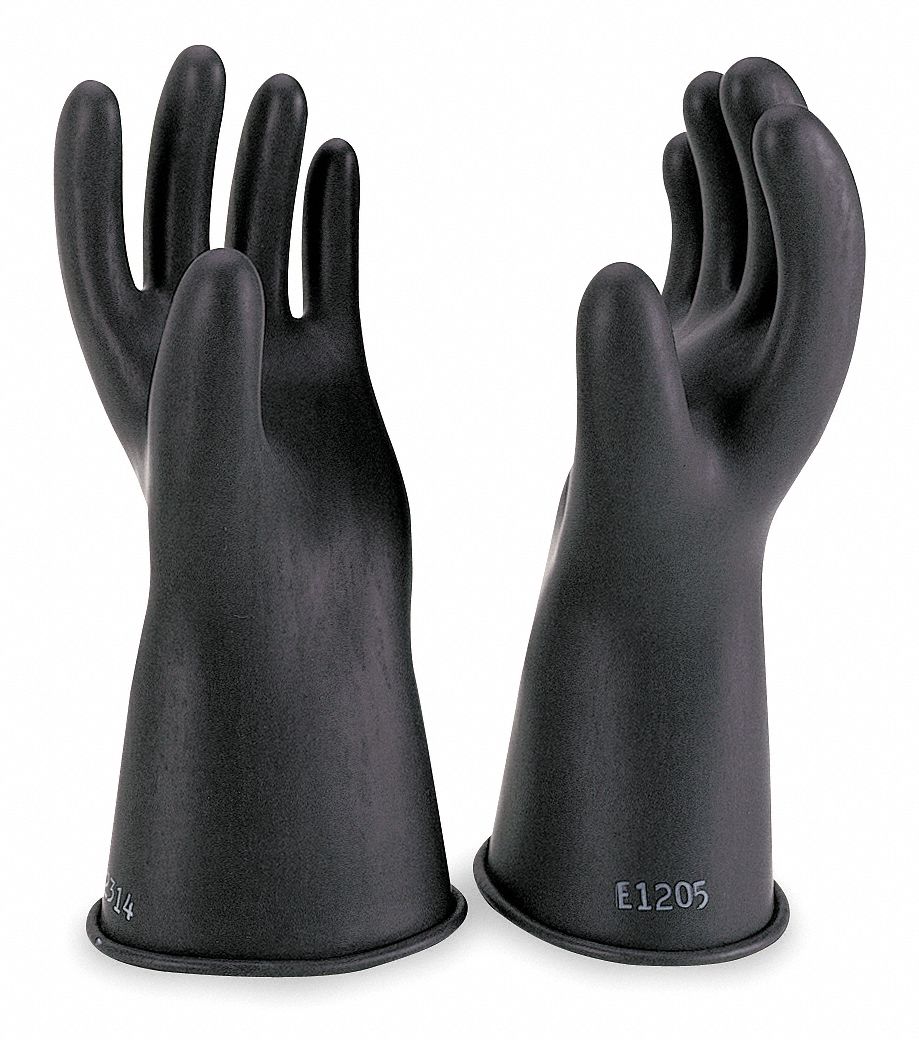 D1025 ElectrcInslatedGloves Sz7 Blk Rubber PR