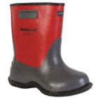UNISEX PULL-ON OVERBOOTS, WATERPROOF, RED/BLACK, 14 IN H, SIZE 11, RUBBER