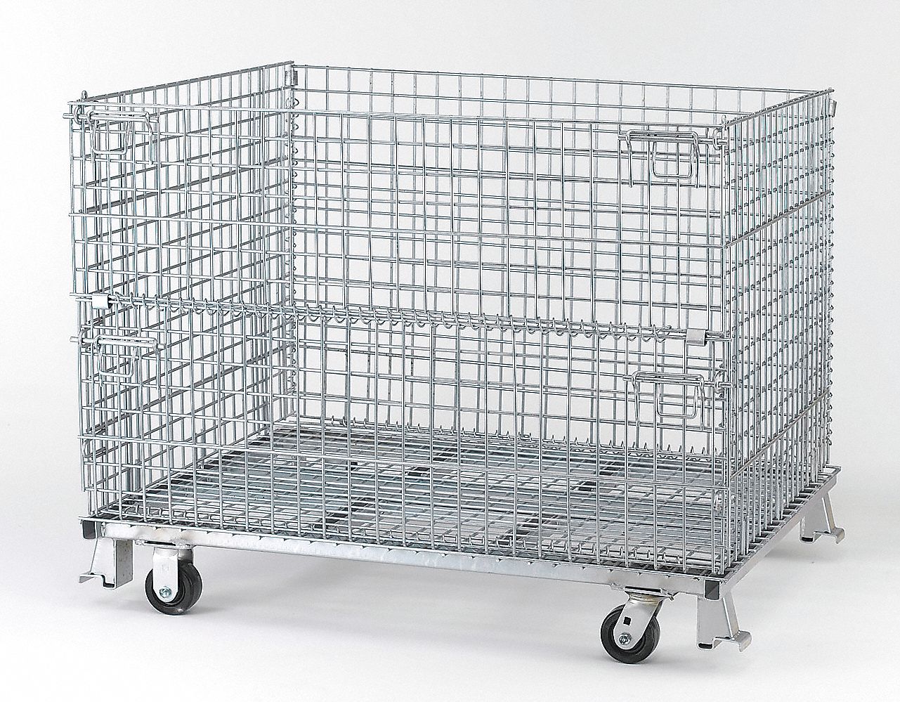 Collapsible Bulk Container: 30.3 cu ft, 48 in x 40 in x 37 1/2 in, Lid Not Included