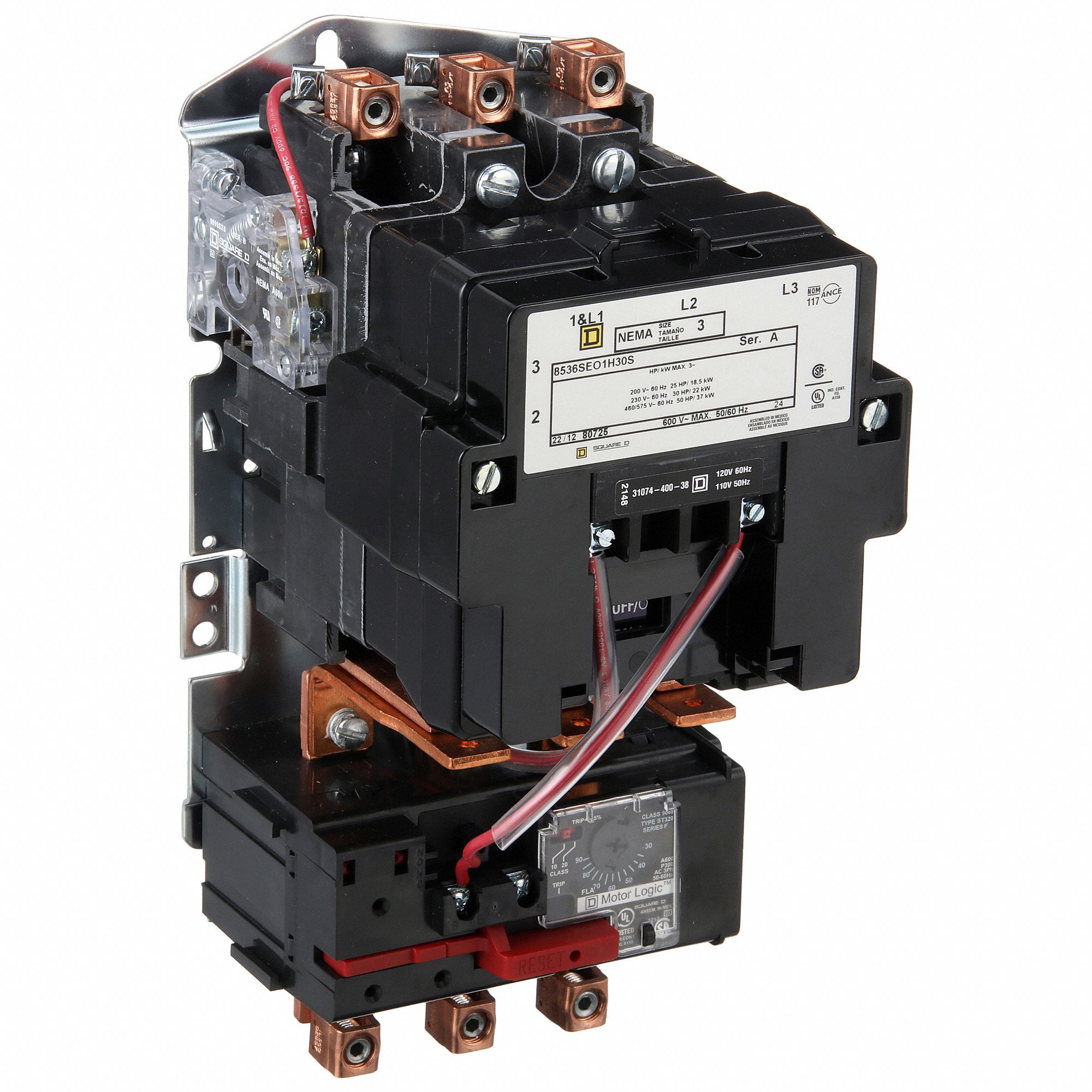 SQUARE D, NonReversing, 3 Poles, NEMA Motor Starter 5F115