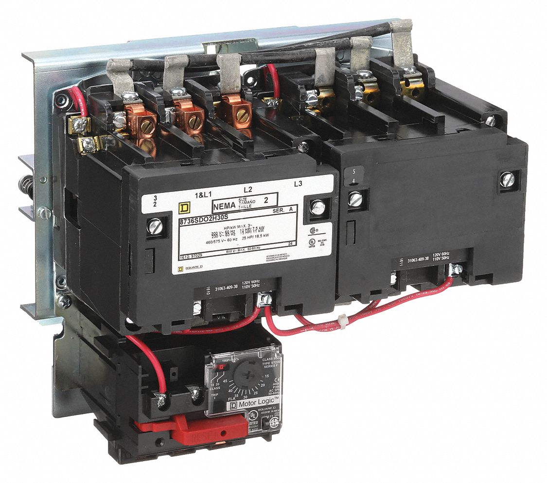 SQUARE D, Reversing, 3 Poles, NEMA Motor Starter 5F331
