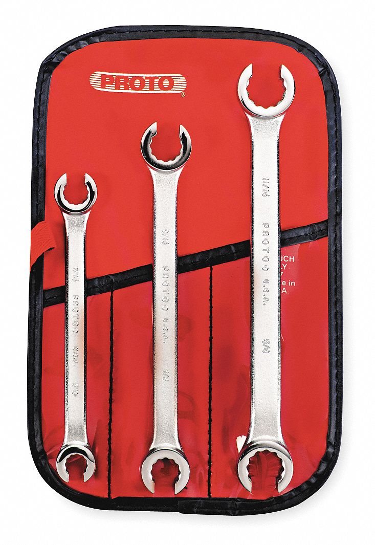 5F360 - Flare Double Wrench Set 3 Pieces 12 Pts