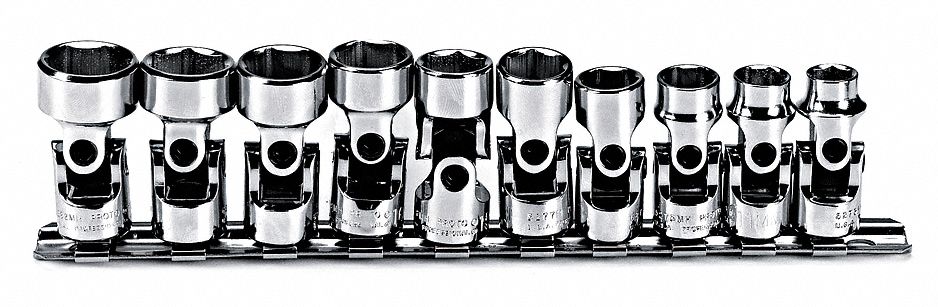 SOCKET SET UNIV 6PT 3/8DR 10PC