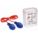 EARPLUGS, REUSABLE, BL,RED, TPE/NYLON, UNIVERSAL, 4-FLANGED, 27DB, CORDED, PUSH-IN