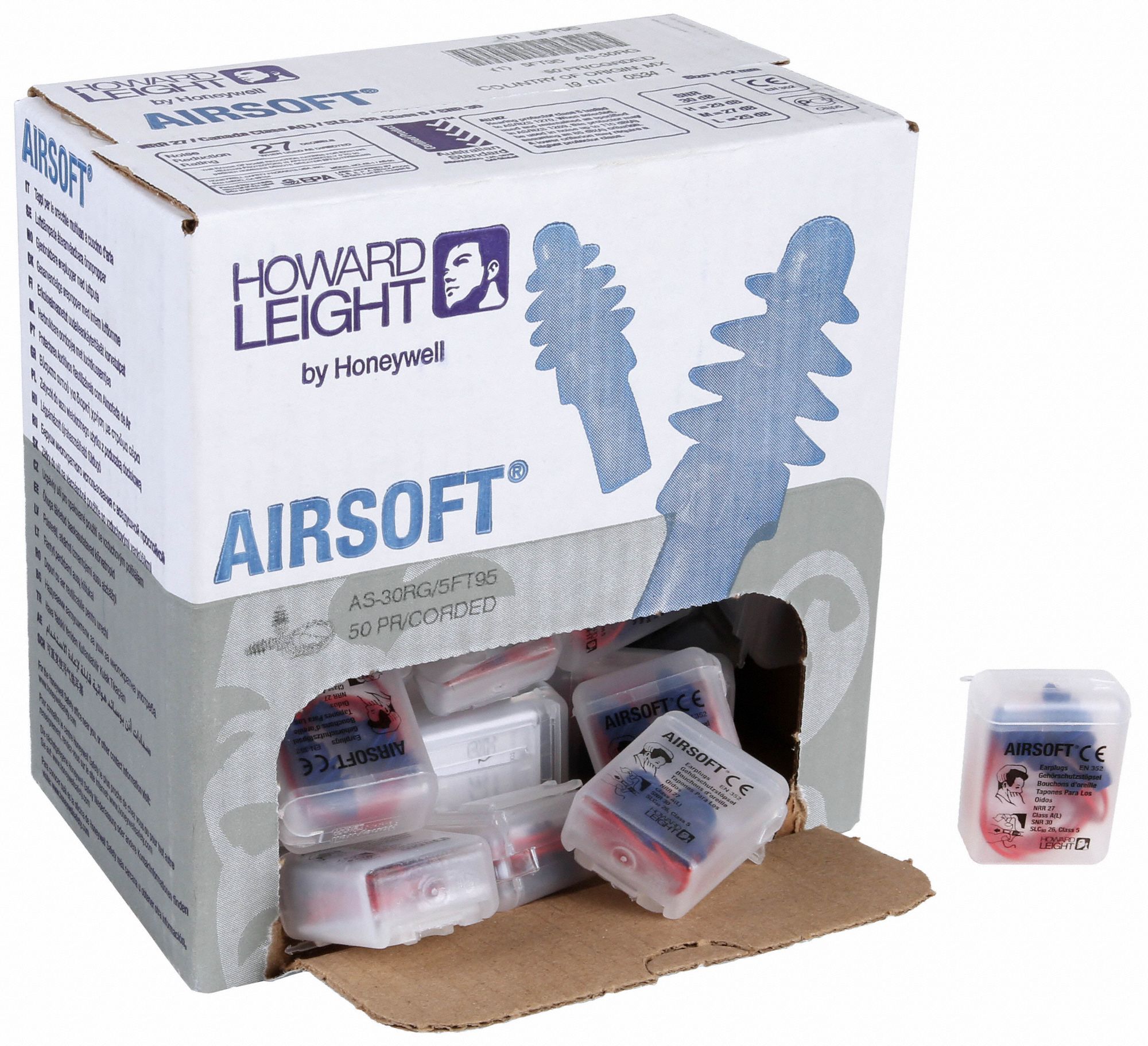 HONEYWELL HOWARD LEIGHT Flanged Ear Plugs, 27 dB Noise Reduction Rating