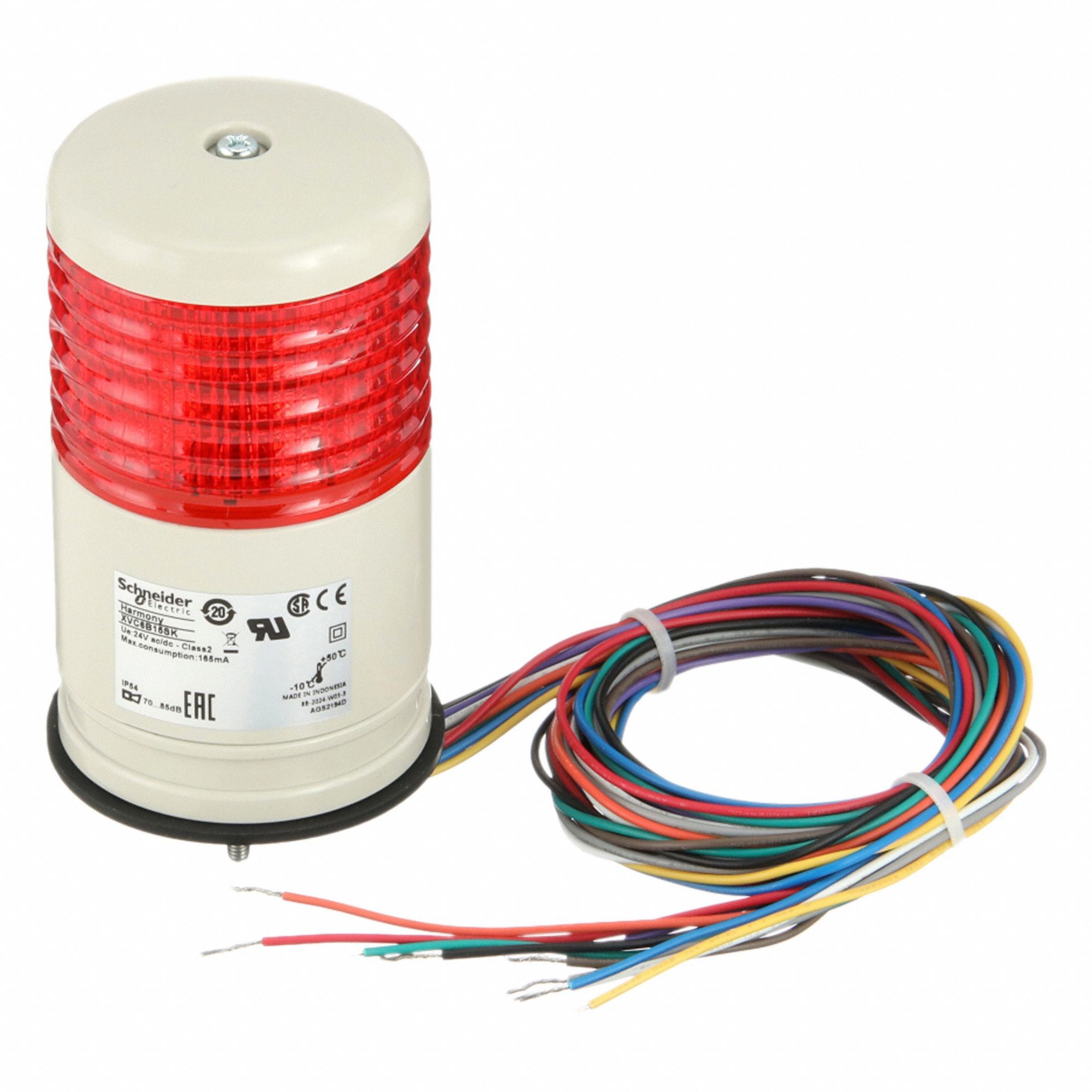 Tower Light Assembly: 1 Tier, Red, Sounder Tier Included, 120 13/16 mm Overall Ht