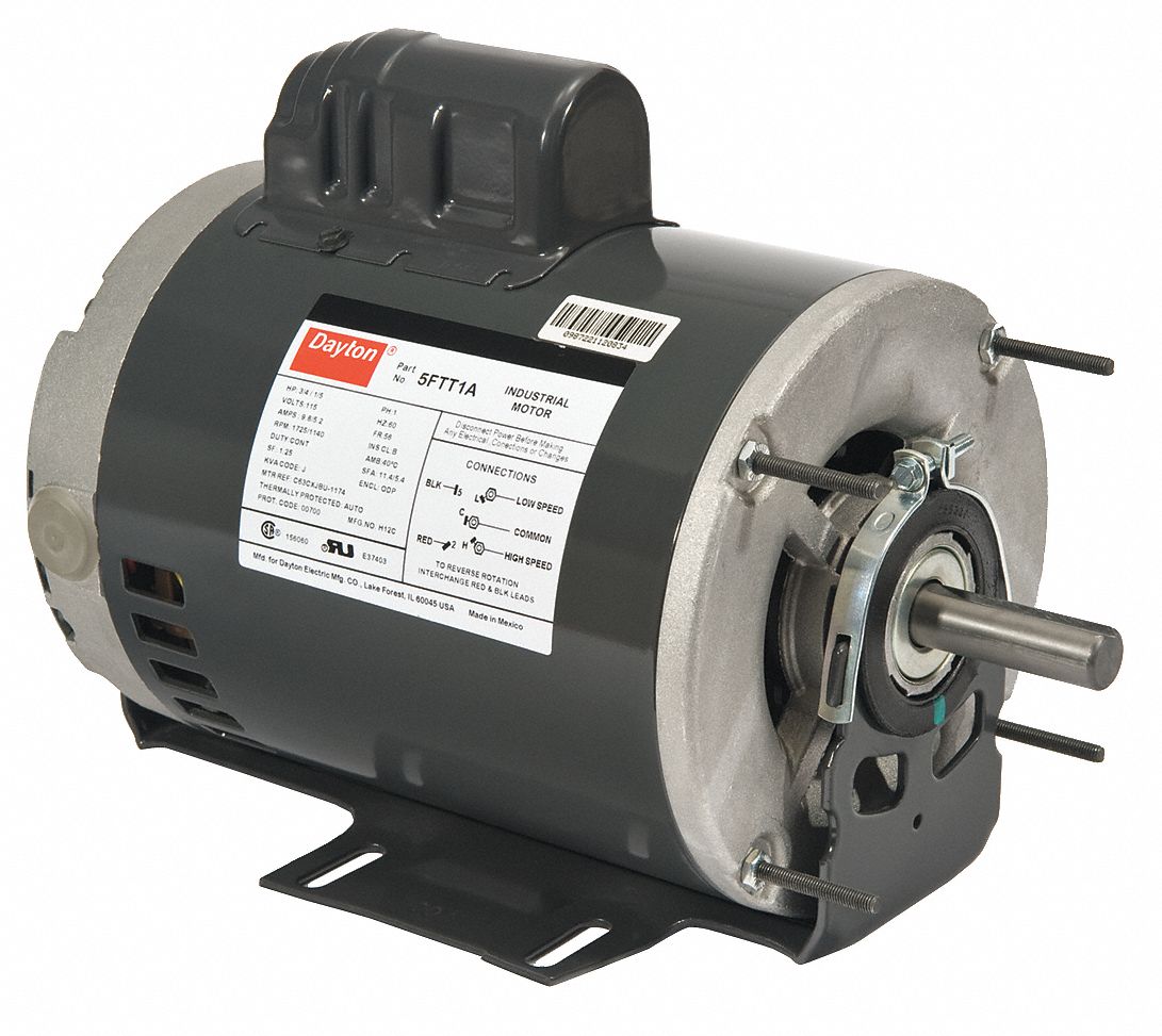 DAYTON General Purpose Motor Open Dripproof, Cradle Base Mount, 3/4, 1