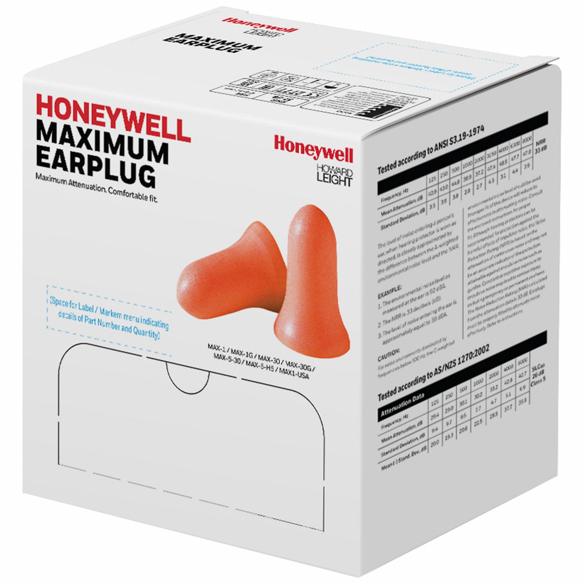 MAXIMUM, Bell, 33 dB NRR, Ear Plugs 5FV14MAX1 Grainger