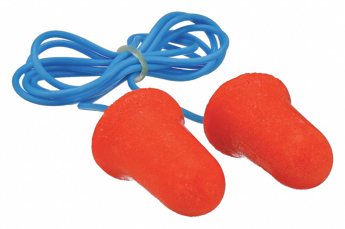 Bell Ear Plugs, 33dB Noise Reduction Rating NRR, Corded, M, Orange, PK