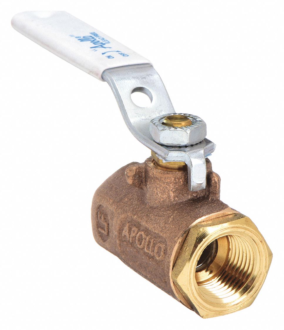 MANUAL TWO-WAY BALL VALVE: ¼ IN SIZE, BRONZE, STRAIGHT, FNPT X FNPT, STD PORT BALL PORT