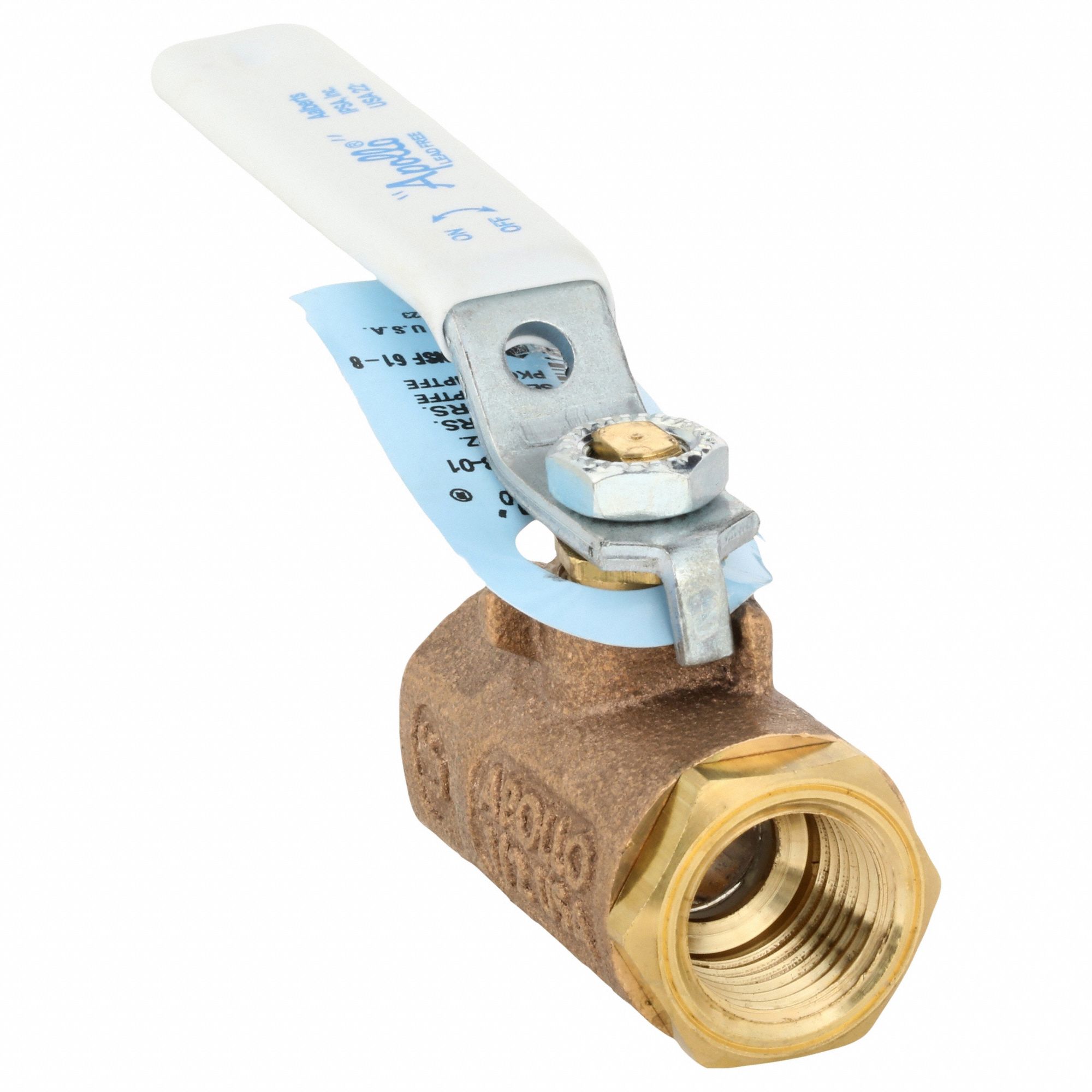 Manual Two-Way Ball Valve: 1/2 in Size, Bronze, Straight, FNPT x FNPT, Std Port Ball Port