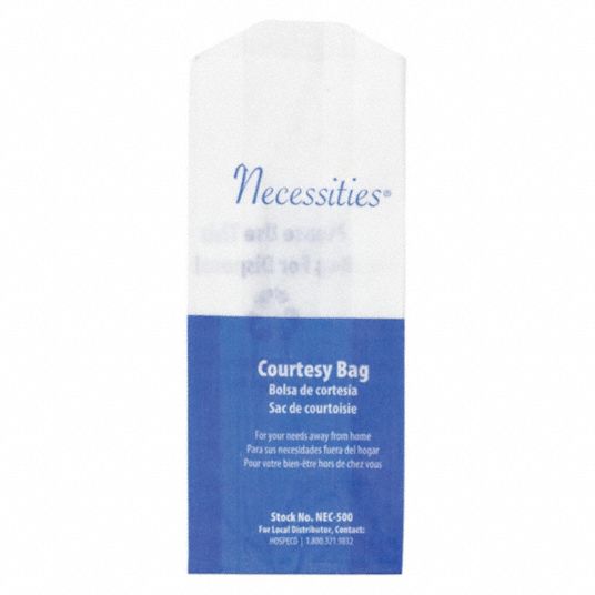 HOSPECO Sanitary Napkin Disposal Bag 3 in Wd, 7 3/4 in Ht, Paper