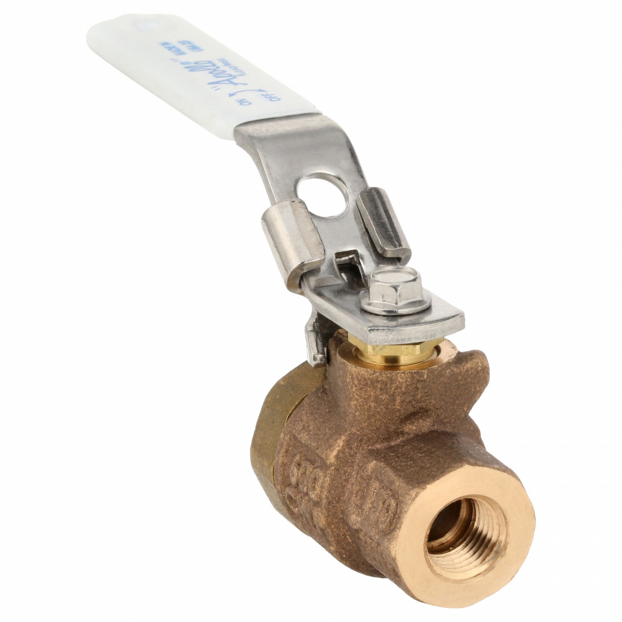 Manual Two-Way Ball Valve: 1 in Size, Bronze, Straight, FNPT x FNPT, Std Port Ball Port