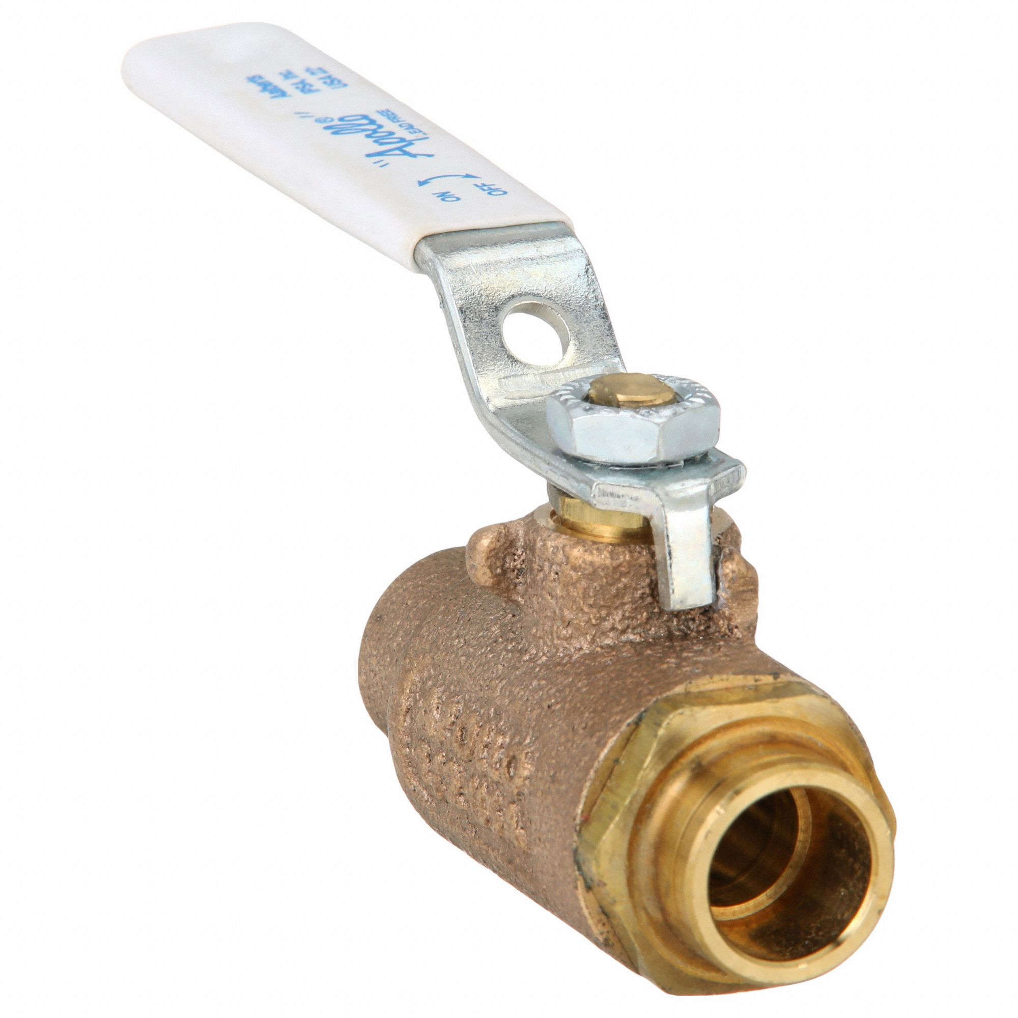 Manual Two-Way Ball Valve: 1/2 in Size, Bronze, Straight, Sweat x Sweat, Std Port Ball Port