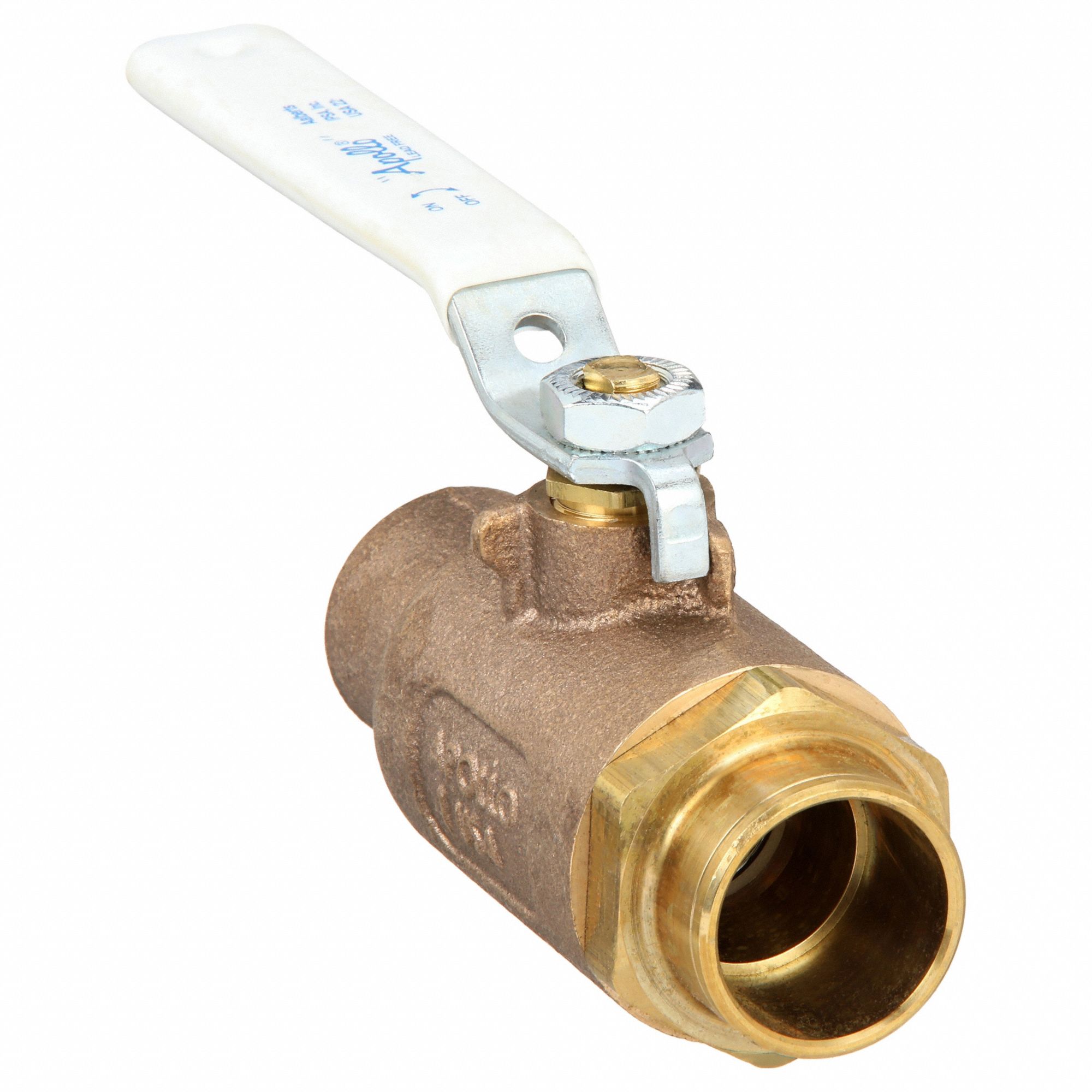 Manual Two-Way Ball Valve: 1 in Size, Bronze, Straight, Sweat x Sweat, Std Port Ball Port