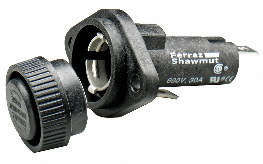 MERSEN PanelMount Fuse Holder 0 to 30 A, 600V AC/DC, 1/4 in Quick