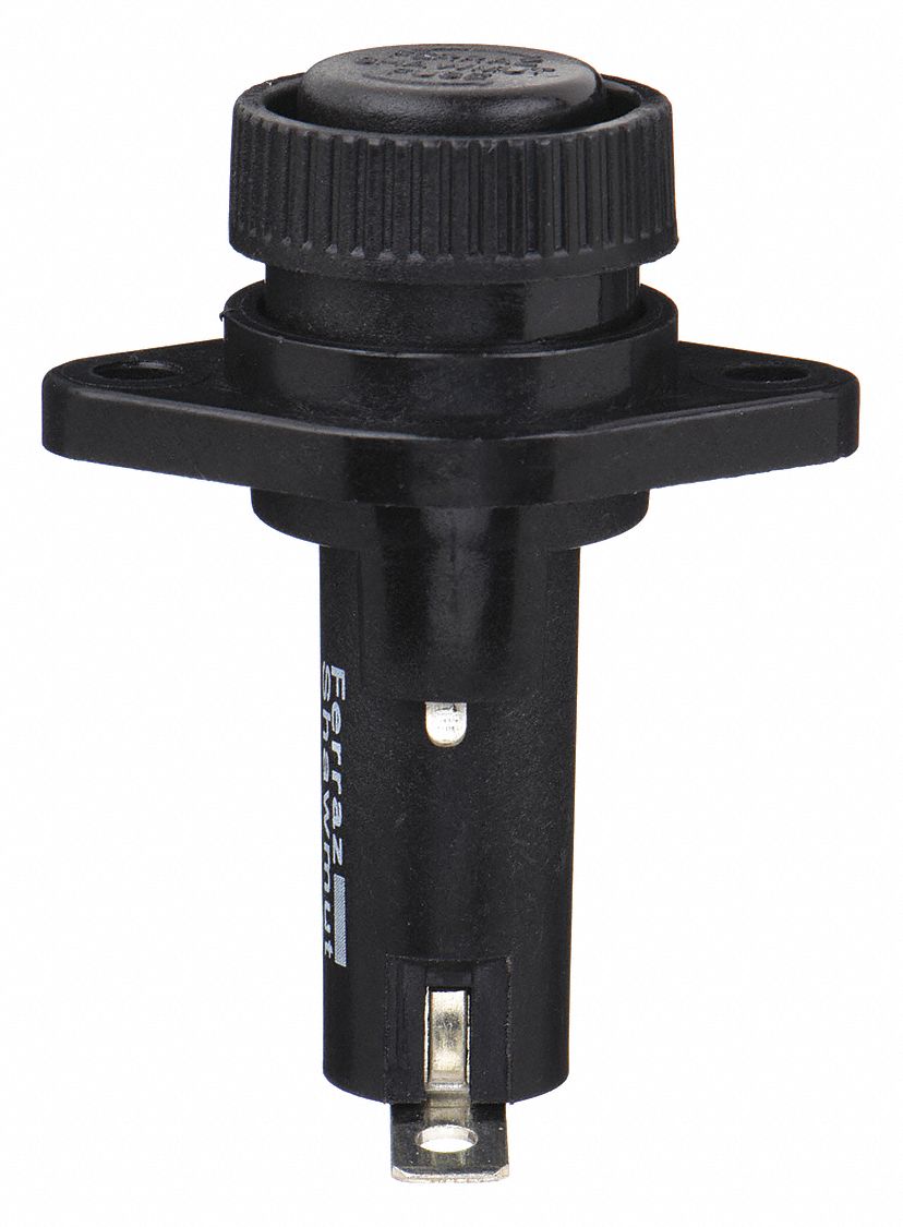 Panel Mount Fuse Holder: For Fuse Size 13/32 in x 1 1/2 in, 1 Pole, 30 A Max, 600 V AC