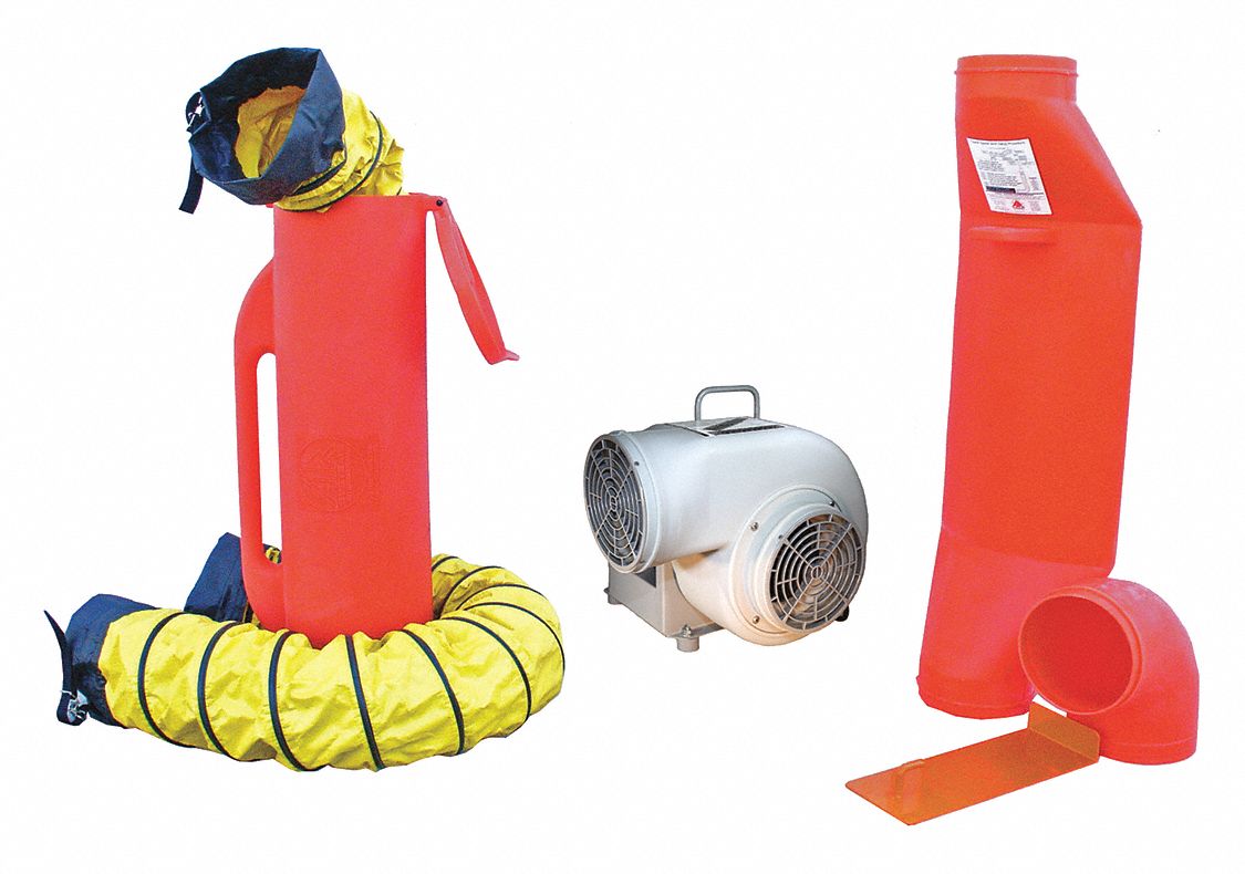 CONFINED SPACE BLOWER KIT, 115 V AC, 8 IN DUCT DIAMETER, &frac12; HORSEPOWER, GREY