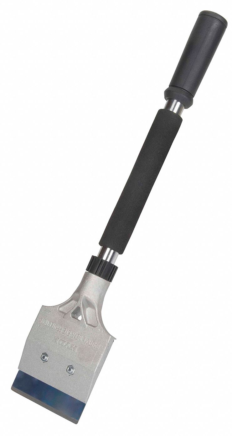 SCRAPER, CARBON STEEL BLADE, FOAM/RUBBER GRIP HANDLE, STIFF, STRAIGHT BLADE