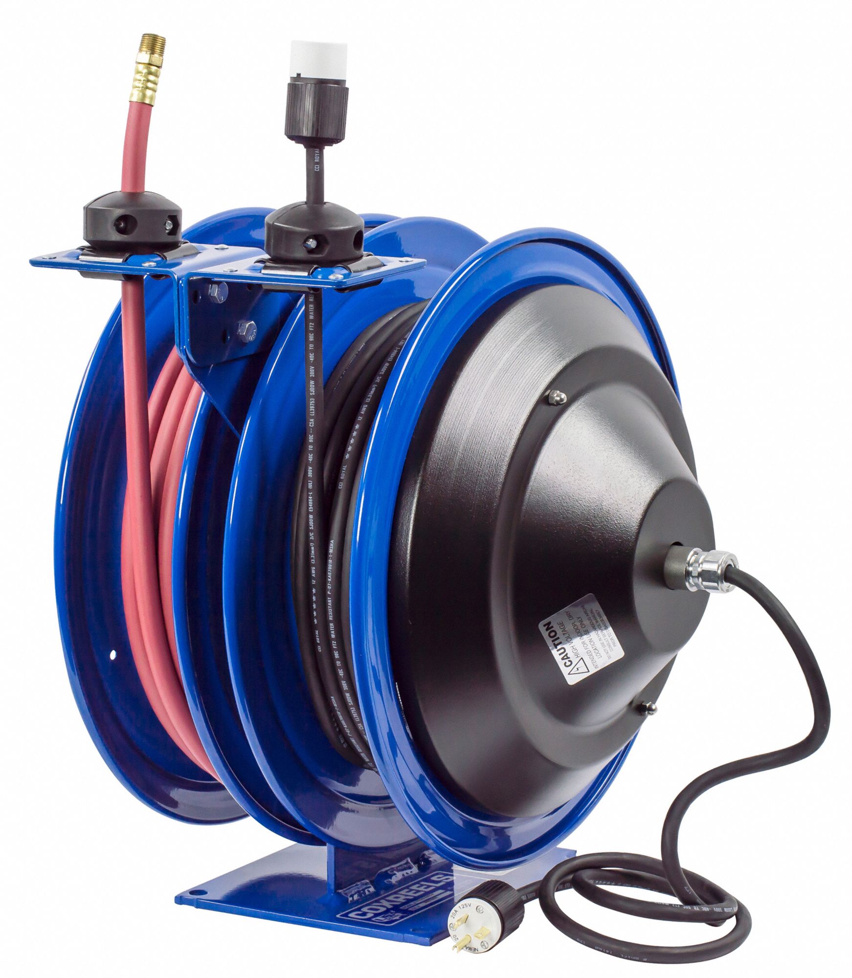 COXREELS Dual Reel Spring Return Hose Reel 50 ft (3/8 in I.D.), 3/8 in