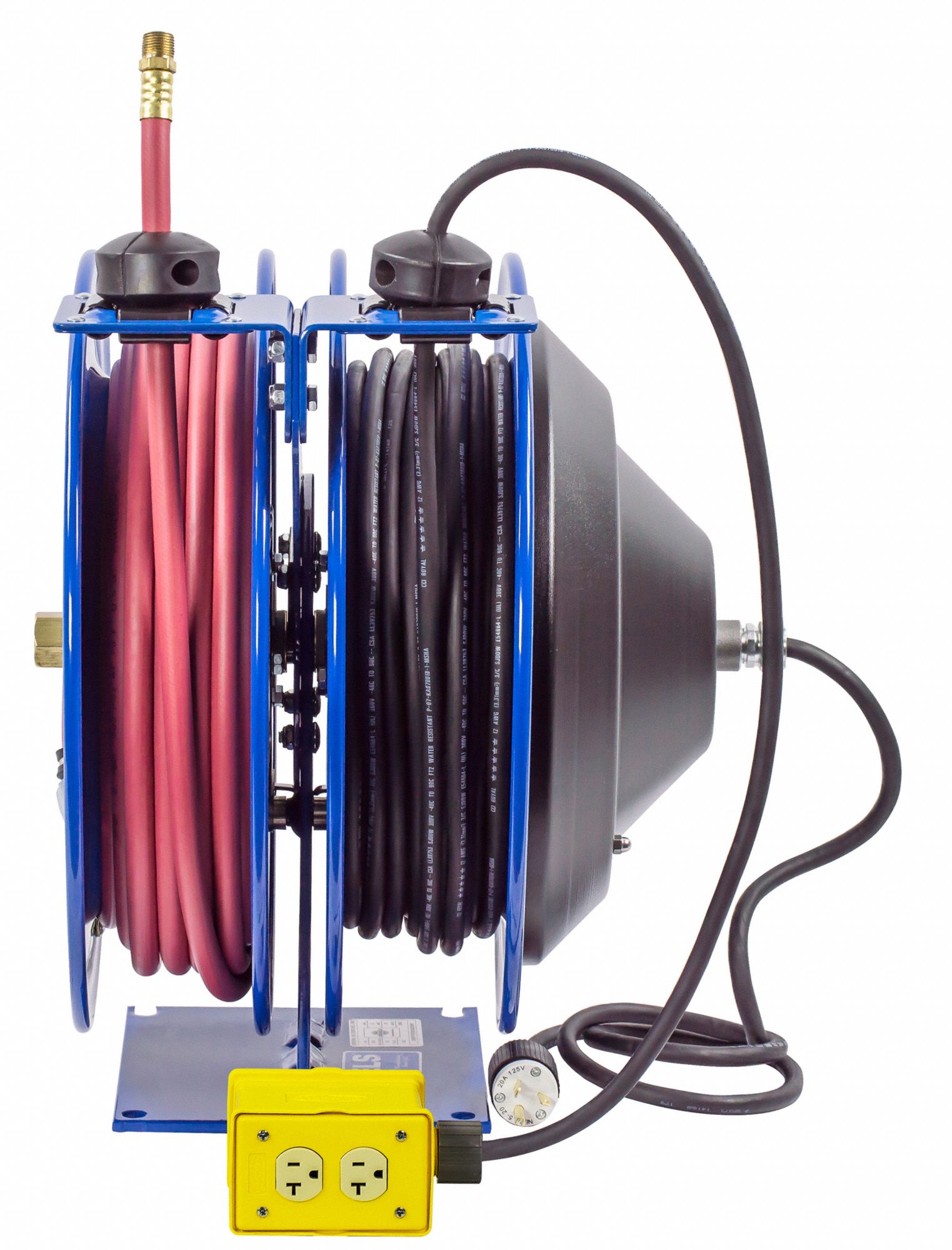 x 25ft with 3/8in 300 PSI Model Number C-LP-325-325 PVC Hoses Max Coxreels Dual Air Hose Reel 
