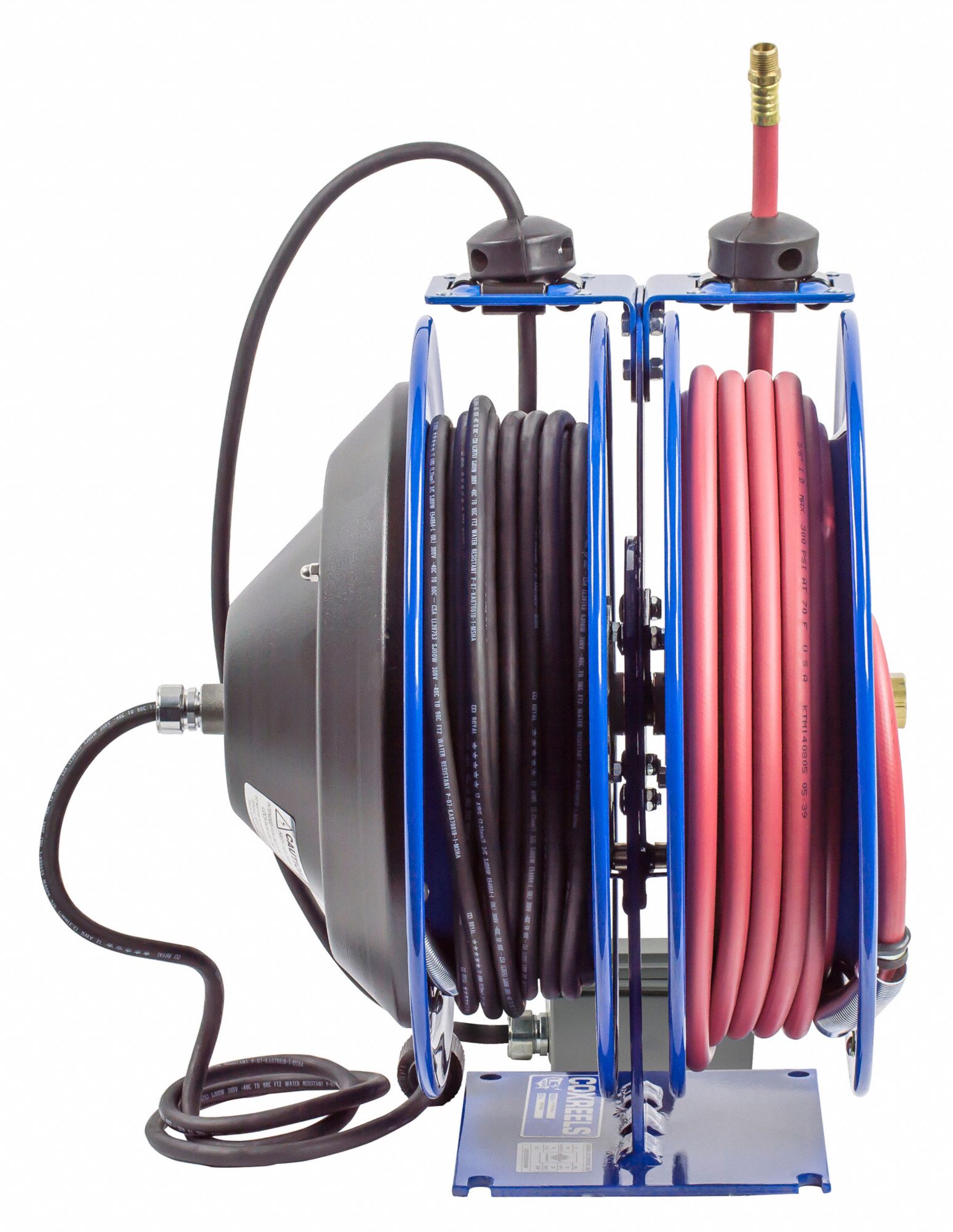 COXREELS Dual Reel Spring Return Hose Reel, Air, Electric, 0 psi, 300