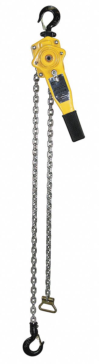 LEVER CHAIN HOIST, HOOK MOUNTED, NO TROLLEY, 1,500 LB LIFTING CAPACITY