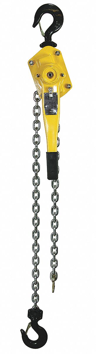 LEVER CHAIN HOIST, HOOK MOUNTED - NO TROLLEY, 6,000 LB LIFTING CAPACITY, 3 TON