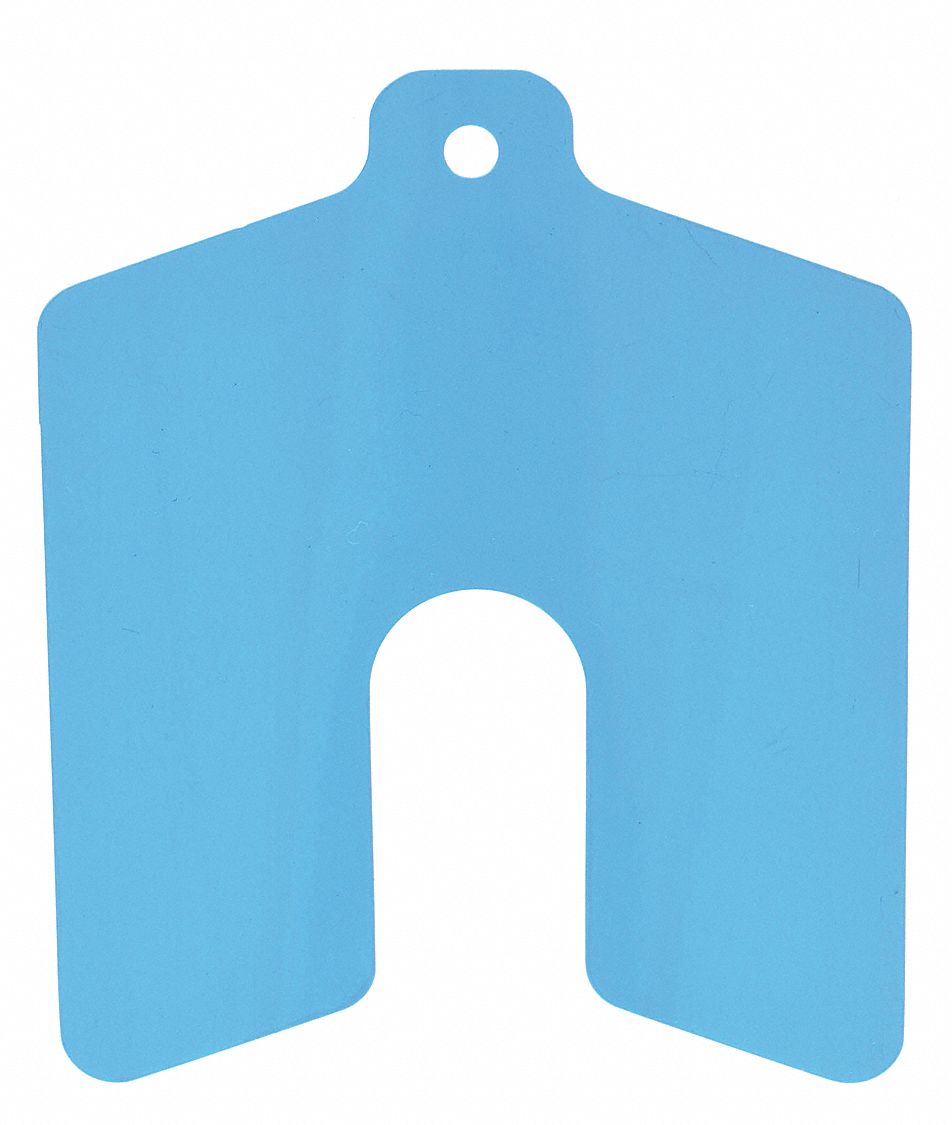 Slotted Shim, Untabbed, 0.005" Thk, PK20: Untabbed, A Trade Size, 2 in Shim Lg, 2 in Shim Wd, 20