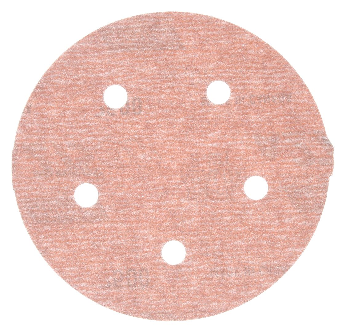 PSA Sanding Disc Roll: 5 in Dia, 5 Hole, Aluminum Oxide, P400 Grit, B Wt Paper, A275OP, P400