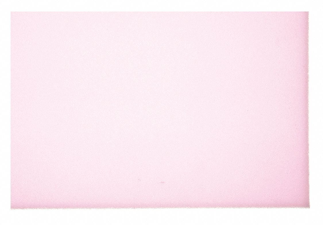 ANTI-STATIC POLYETHYLENE SHEET, STANDARD, 24 IN X 36 IN, PINK, CLOSED CELL, PLAIN, 0 ° F TO 150 ° F