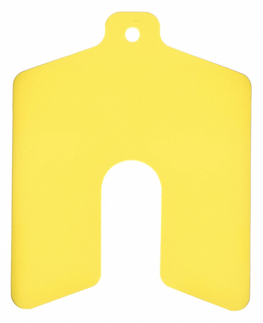 Slotted Shim, Untabbed, 0.02" Thk, PK20: Untabbed, A Trade Size, 2 in Shim Lg, 2 in Shim Wd, Vinyl, 20