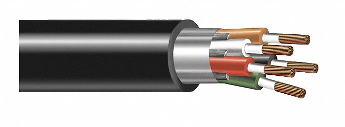 Portable Cord: SOOW, 600 V, 5 Conductors, 18 AWG, Black Jacket, 250 ft Overall Lg