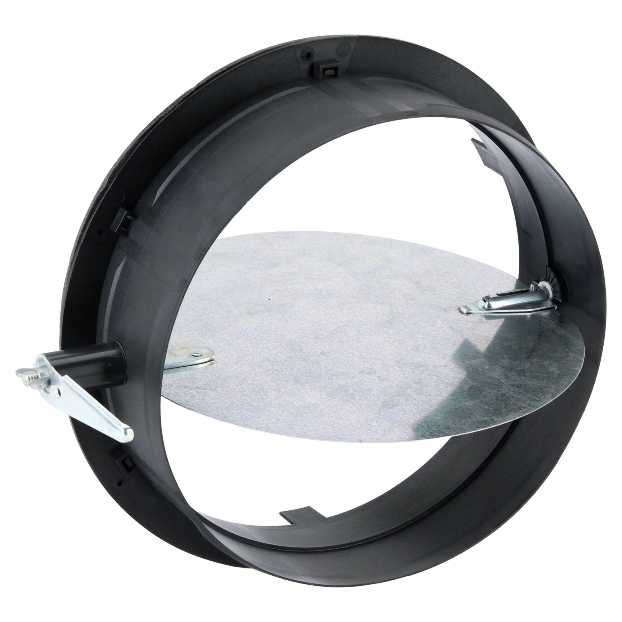 Duct Start/Take Off Collar: 10 in Duct Size, Manual Damper, 4 1/8 in Collar Dia, Plastic